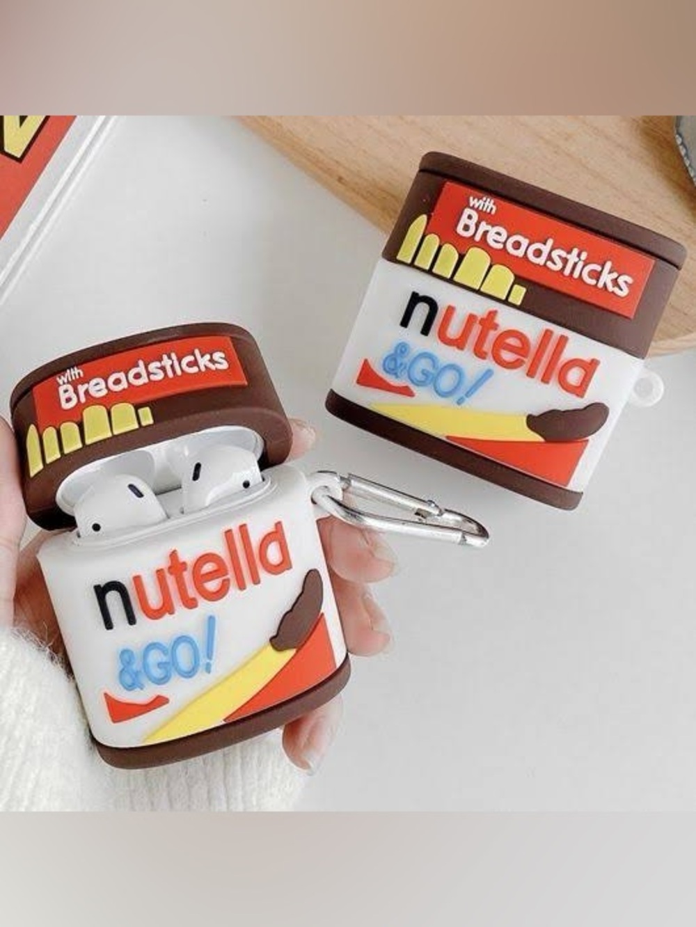 Nutella & Go! Silicone AirPods Case - White, Brown, Red